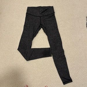 Lululemon wunder under grey black herringbone soft thick leggings size 6
